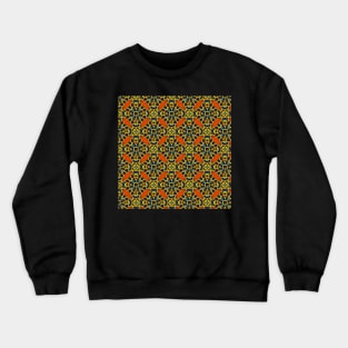 Blue, Yellow and Orange Beadwork Inspired Print Crewneck Sweatshirt